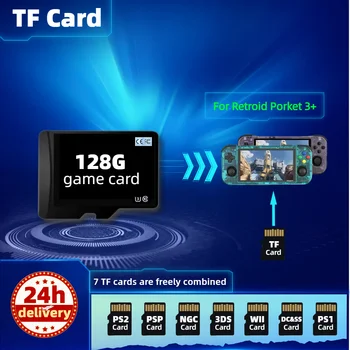 TF Карта, За да Retroidpocket 3 Plus Flip 2S Memory Класическа Ретро Игра Европейската Версия на PSP, PS2 PS1 Преносима Конзола Handheld 128G