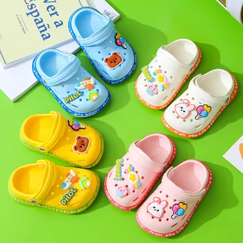 Летни пантофи за малки момчета и момичета, Детски четырехсезонные удобни сандали, обувки за баня от ЕВА, нескользящие плажни сандали за деца