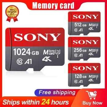 100% оригинална карта SONY microSD CardClass10T card 32GB64GB128GB256GB512G1TB/до 98 Mbit/с мобилен телефон, компютър, флаш-карта за стрелба
