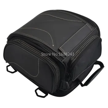 Черна водоустойчива мотоциклетът чанта за опашката, чанта за задна седалка, изкуствена кожа, заден багажник, чанта за съхранение на каска, раница за каска, чанта през рамо, опаковка