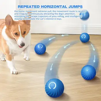 2 режима на Интелигентна играчка топка за кучета, Електронна интерактивна играчка за домашни любимци, движеща се топка, автоматичен ефект за подарък кученце за рождения ден