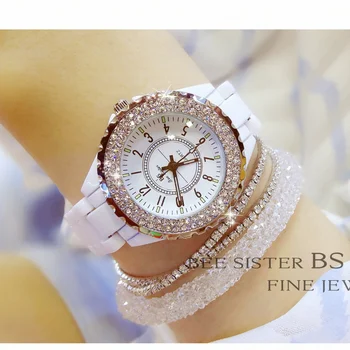 Дамски часовници BS New Light клас лукс с керамика и диаманти