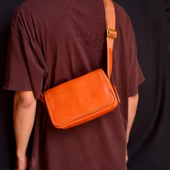 AETOO Нова кожена чанта през рамо, без пол, модни мека чанта през рамо, всекидневни раница от телешка кожа, casual стил, малка раница