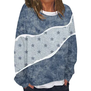 Hoody Оверсайз, уникални ежедневни дамски пуловери, Елегантни Дамски свитшоты с кръгло деколте и дълги ръкави с принтом, Безплатна Доставка Ropa
