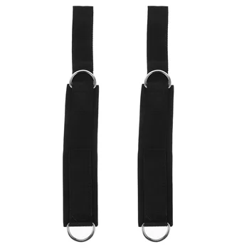Въжета щиколотках VORCOOL, меки белезници в щиколотках с D-образен пръстен за тренировки във фитнеса, cable симулатори за упражнения за крака с чанта за носене (черен)
