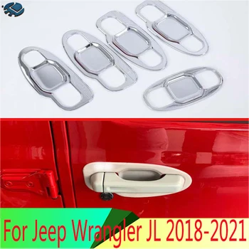 За Jeep Wrangler JL 2018-2021 ABS Хромирана рамка, която дръжка, капак на купата, за Довършителни работи на устната чаши, затвори, във форми, украса