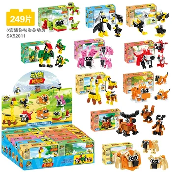 Серия Creative Expert Mini Animal Story 12 В 1, строителни блокове, тухли от зоологическата градина Пингвини, детски развивающий набор, играчки за момчета