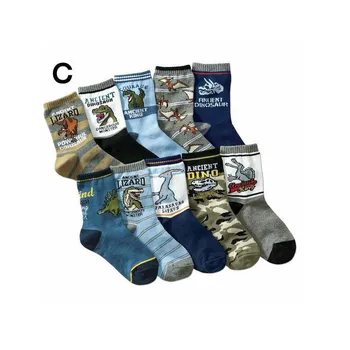 10 Двойки / лот Бебешки Чорапи за деца Пролет-есен Памучни Чорапи с модел на динозавър и животни За момчета Модни Средни чорапи