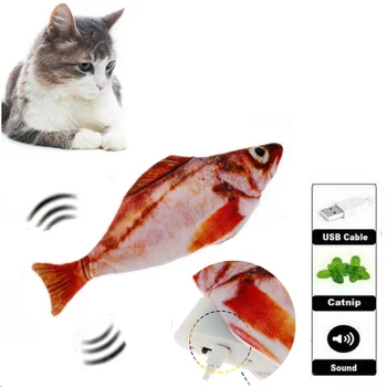 Електрическа играчка-риба за котки USB Имитация на домашни животни Движеща се Риба Встряхивающая Риба Играчка Мека Интерактивна която е уникална Играчка Котка Стоки за домашни любимци