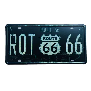 Route 66 САЩ часът на мама Пътен автомобил Регистрационен номер Метална Лидице знак Бар, Кръчма, Кафене Гараж Начало Декор Ресторант Стенни стикери