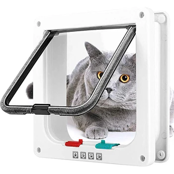 Домашно Куче Котка завъртащо се на Прозореца Противоударные Порта за Сигурност на Вратата на Стоки За Домашни Любимци Врата с 4-Гореща Заключване Котка Коте Вратата на Сигурност на Врата ABS Пластмаса