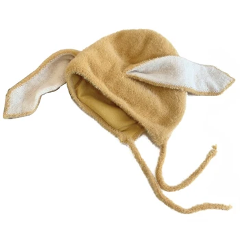 Зимна шапка-ушанка с заячьими уши, детска топла шапка за момичета и момчета