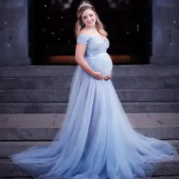 2023 Тюлевое рокля за бременни, за да снимам, Дълго тюлевое рокля за фотография, рокли за душата на детето, фотография за бременни
