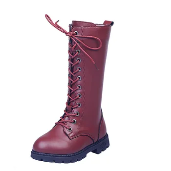 Нови дамски топли непромокаеми памучни обувки с остри предната шнур на равна подметка с дълъг ръкав, детски ежедневни обувки за ходене