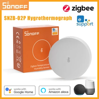 SONOFF Zigbee Интелигентен Сензор за Температура И Влажност на въздуха SNZB-02P Домашен термометър-Влагомер Монитор чрез eWeLink Работа с Алекса Google