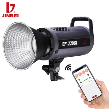 JINBEI EF220 220BI 220W LED Video Light 2700-6500 K COB Лампа С Управлението на Приложение Студийная Снимка Непрекъснато Осветление Дневна Светлина Bowens