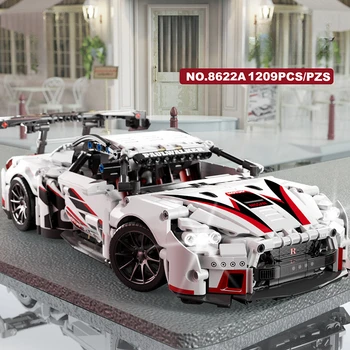 Градивни елементи, съвместими с concept White Sports car Super Racing Строителни блокове Brick model Speedcar Детски подарък