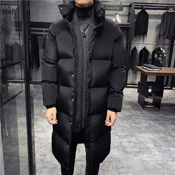 2023 Нов Мъжки пуховик Средна дължина, Топло Памучен куртка С висока яка, Зимни Модни и Ежедневни Мъжки Градинска дрехи, Размер 5XL-M