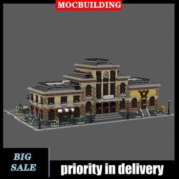 Колекция от модели на модерната железопътна гара MOC Град в събирането, серия играчки за сглобяване на влаковете, подарък играчка