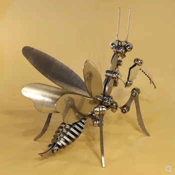 Механично насекомото Богомолка от неръждаема стомана, събрани със собствените си ръце набор от модели ръчно изработени подаръци за деца и възрастни - Готов продукт