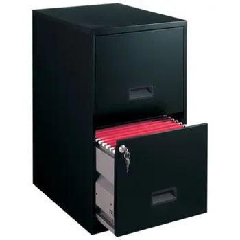 Метален шкаф шкаф с 2 Чекмеджета от Стомана метален шкаф шкаф с Ключалка, Черно мебельное дизайн, Класическа елегантност Нощни Тумбочек