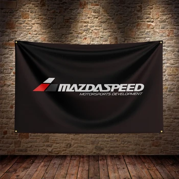 90x150 см Флаг състезателен автомобил на Mazda Speed с принтом от полиестер за гараж или външна украса Банер Гоблен