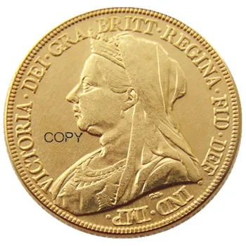 1893 Кралица Виктория Великобритания 1 Соверен Позлатен Копие монети