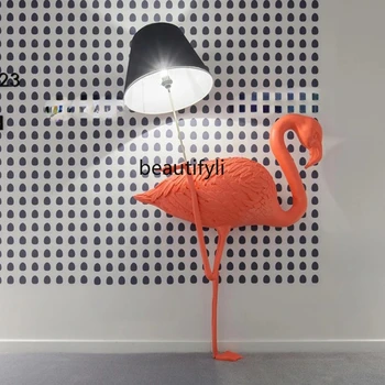 yj Лук Добре Дошли Скулптура Фламинго под лампа Кран Бижута От Стъклени влакна