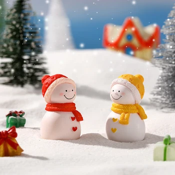 Коледен Микро Пейзажа, Зимен Шал, бижу от смола под формата на Снежен човек, украса за дома, занаяти