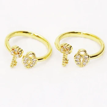 8 Броя Златни пръстени регулируеми пръстени за брави и ключове дамски бижута от цирконий пръстени за жени, модни бижута аксесоари 51483