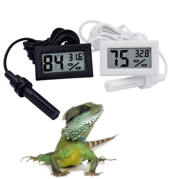 Термометър-влагомер 2в1 Цифрово Измерване на температура и влажност Аквариум за домашни влечуги Мини-Електронен термометър-влагомер с тел