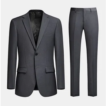 Lin2837-Мъжки бизнес костюми, сив цвят