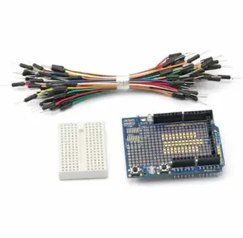 Прототипный щит ProtoShield за Arduino + мини-прототипи такса + 65шт Свързващ кабел тел
